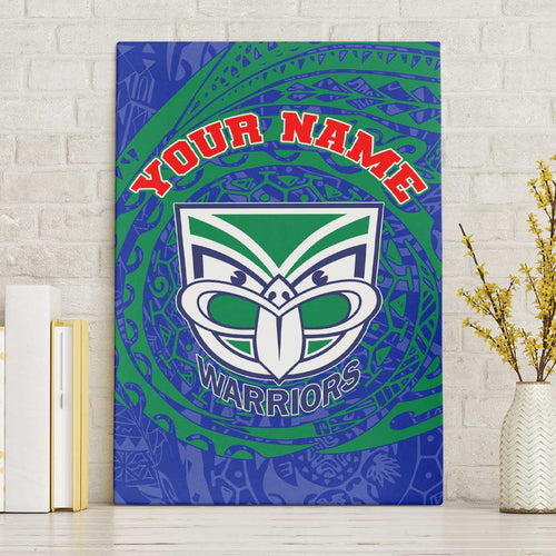 Personalized New Zealand Warriors Canvas Wall Art Polynesian Tribal Chest and Sleeve Tattoo