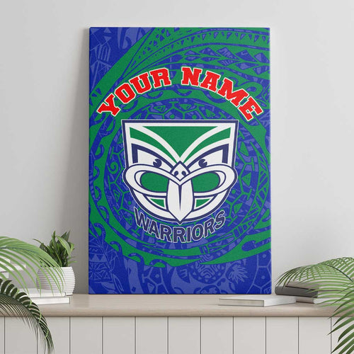 Personalized New Zealand Warriors Canvas Wall Art Polynesian Tribal Chest and Sleeve Tattoo