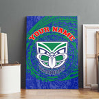 Personalized New Zealand Warriors Canvas Wall Art Polynesian Tribal Chest and Sleeve Tattoo