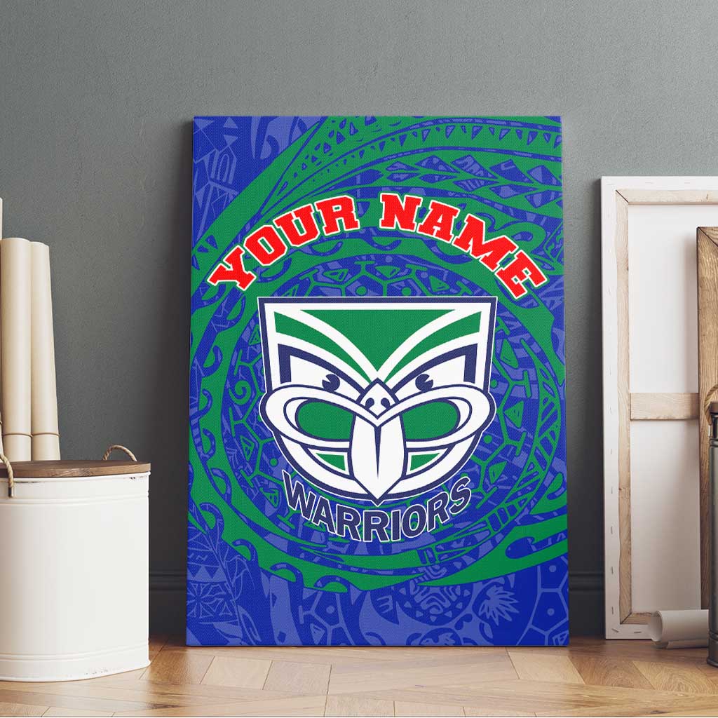 Personalized New Zealand Warriors Canvas Wall Art Polynesian Tribal Chest and Sleeve Tattoo