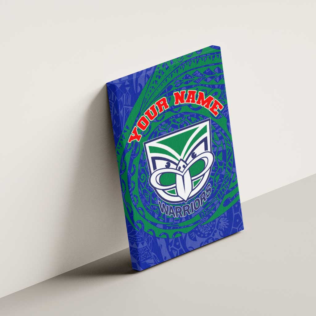Personalized New Zealand Warriors Canvas Wall Art Polynesian Tribal Chest and Sleeve Tattoo