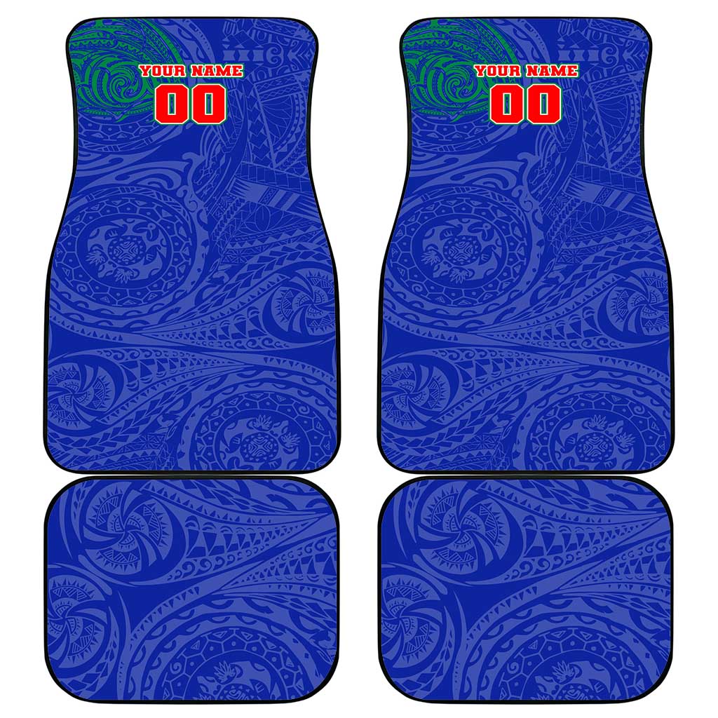 Personalized New Zealand Warriors Car Mats Polynesian Tribal Chest and Sleeve Tattoo