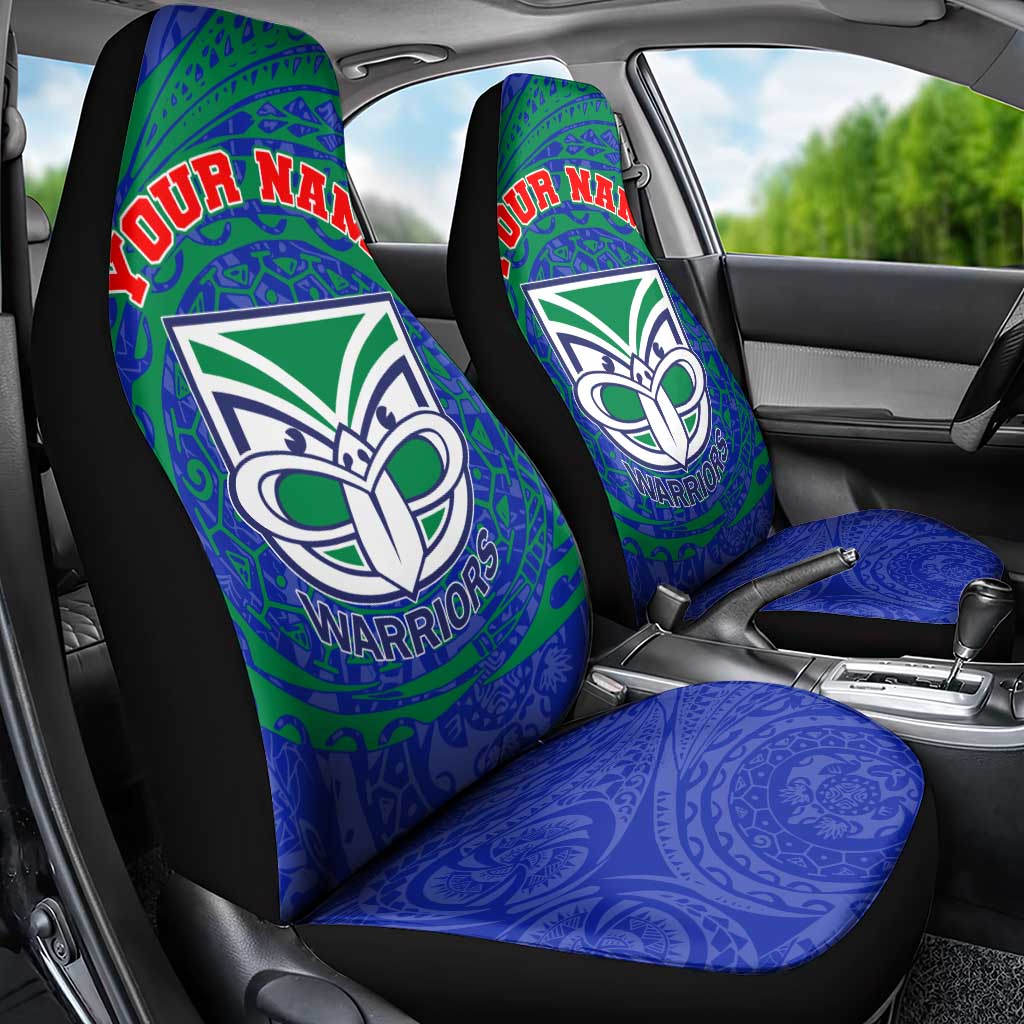 Personalized New Zealand Warriors Car Seat Cover Polynesian Tribal Chest and Sleeve Tattoo