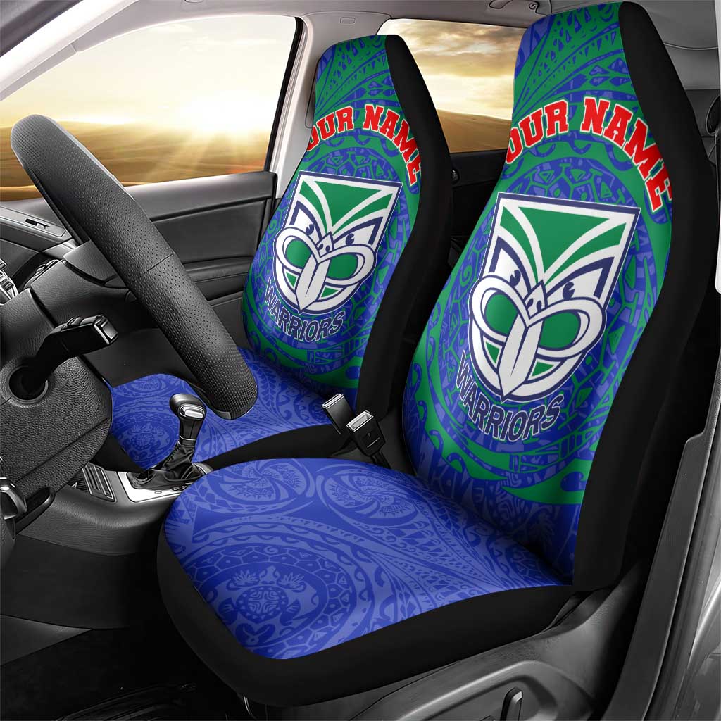 Personalized New Zealand Warriors Car Seat Cover Polynesian Tribal Chest and Sleeve Tattoo