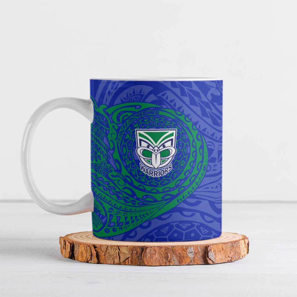 Personalized New Zealand Warriors Ceramic Mug Polynesian Tribal Chest and Sleeve Tattoo