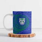 Personalized New Zealand Warriors Ceramic Mug Polynesian Tribal Chest and Sleeve Tattoo
