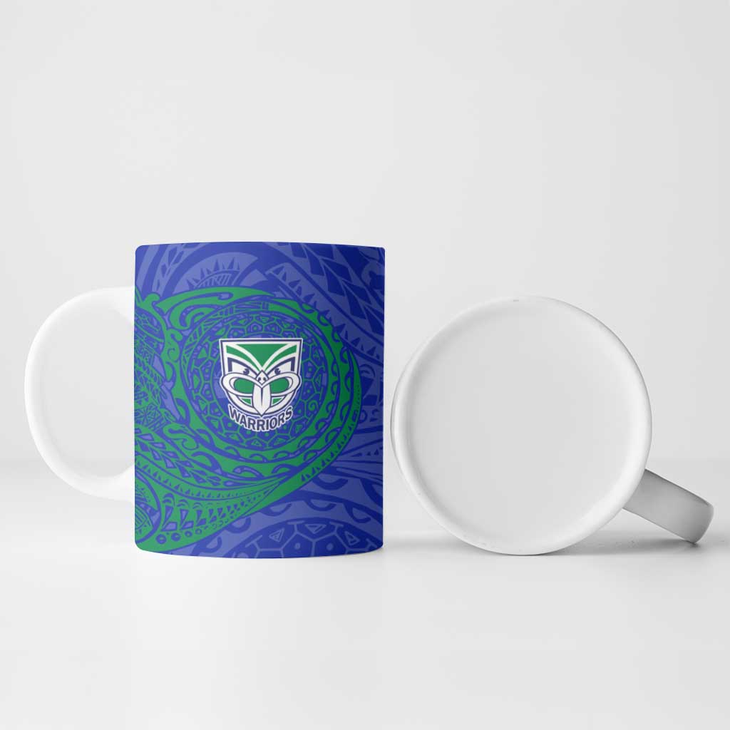 Personalized New Zealand Warriors Ceramic Mug Polynesian Tribal Chest and Sleeve Tattoo