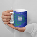 Personalized New Zealand Warriors Ceramic Mug Polynesian Tribal Chest and Sleeve Tattoo