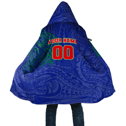 Personalized New Zealand Warriors Cloak Polynesian Tribal Chest and Sleeve Tattoo