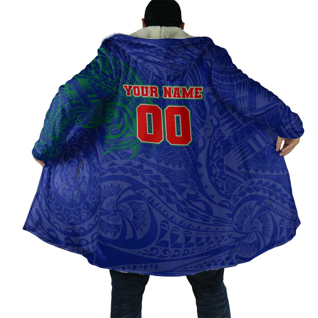 Personalized New Zealand Warriors Cloak Polynesian Tribal Chest and Sleeve Tattoo
