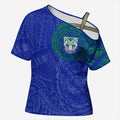 Personalized New Zealand Warriors Cross Shoulder Shirt Polynesian Tribal Chest and Sleeve Tattoo