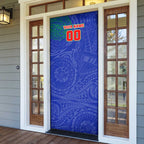 Personalized New Zealand Warriors Door Cover Polynesian Tribal Chest and Sleeve Tattoo