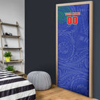 Personalized New Zealand Warriors Door Cover Polynesian Tribal Chest and Sleeve Tattoo