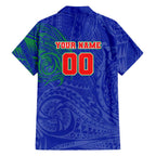 Personalized New Zealand Warriors Family Matching Off Shoulder Short Dress and Hawaiian Shirt Polynesian Tribal Chest and Sleeve Tattoo