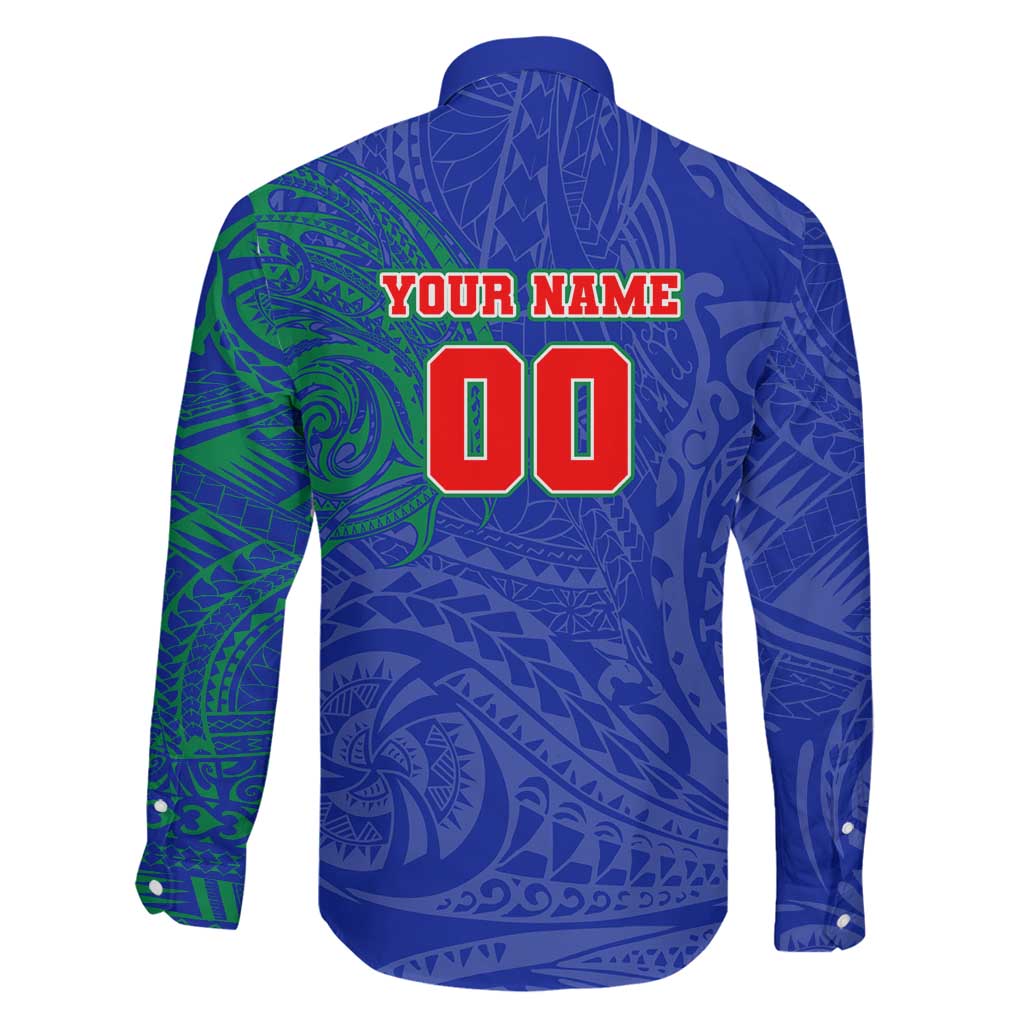 Personalized New Zealand Warriors Family Matching Tank Maxi Dress and Hawaiian Shirt Polynesian Tribal Chest and Sleeve Tattoo