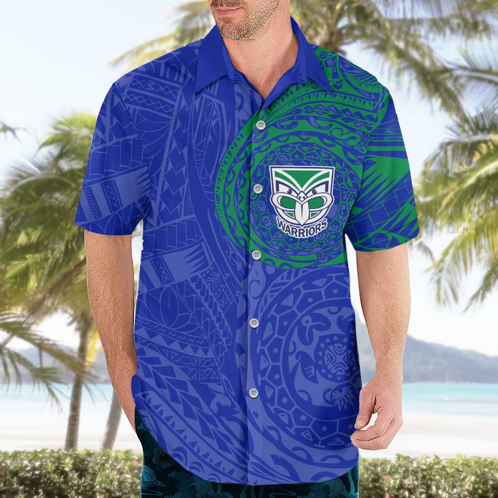 Personalized New Zealand Warriors Hawaiian Shirt Polynesian Tribal Chest and Sleeve Tattoo
