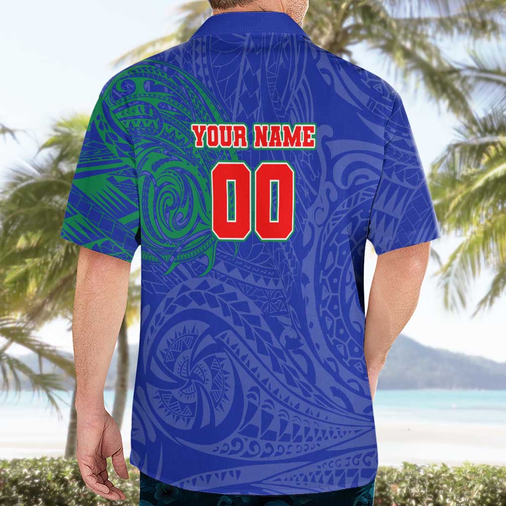 Personalized New Zealand Warriors Hawaiian Shirt Polynesian Tribal Chest and Sleeve Tattoo