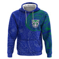 Personalized New Zealand Warriors Hoodie Polynesian Tribal Chest and Sleeve Tattoo