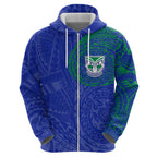 Personalized New Zealand Warriors Hoodie Polynesian Tribal Chest and Sleeve Tattoo