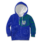 Personalized New Zealand Warriors Kid Hoodie Polynesian Tribal Chest and Sleeve Tattoo