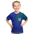 Personalized New Zealand Warriors Kid T Shirt Polynesian Tribal Chest and Sleeve Tattoo