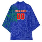 Personalized New Zealand Warriors Kimono Polynesian Tribal Chest and Sleeve Tattoo