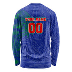 Personalized New Zealand Warriors Long Sleeve Shirt Polynesian Tribal Chest and Sleeve Tattoo