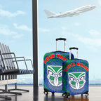 Personalized New Zealand Warriors Luggage Cover Polynesian Tribal Chest and Sleeve Tattoo