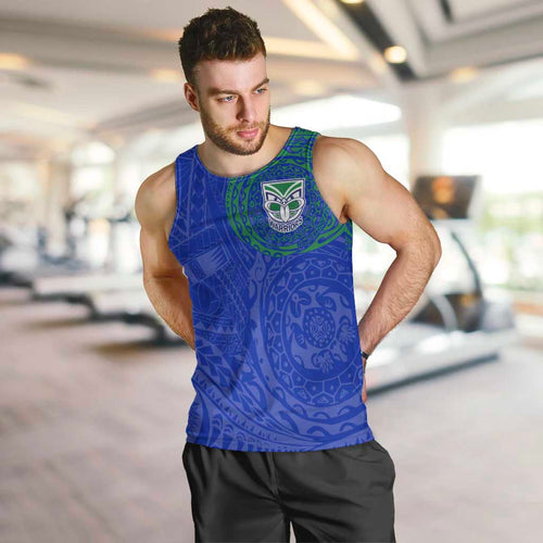 Personalized New Zealand Warriors Men Tank Top Polynesian Tribal Chest and Sleeve Tattoo