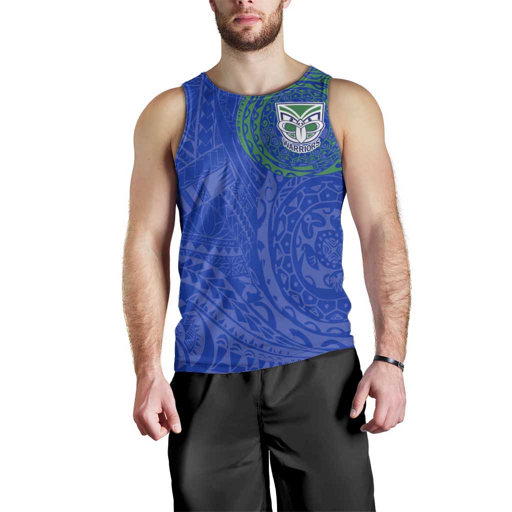 Personalized New Zealand Warriors Men Tank Top Polynesian Tribal Chest and Sleeve Tattoo