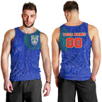 Personalized New Zealand Warriors Men Tank Top Polynesian Tribal Chest and Sleeve Tattoo