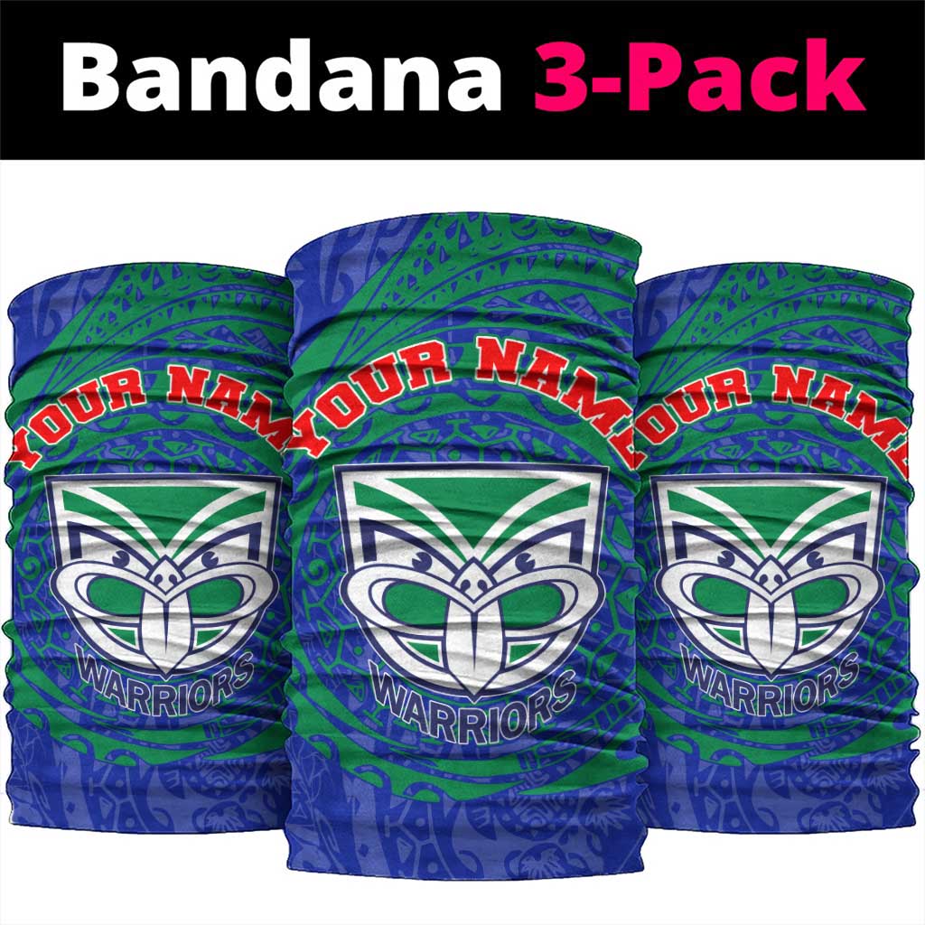 Personalized New Zealand Warriors Neck Gaiter Polynesian Tribal Chest and Sleeve Tattoo
