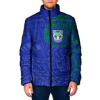 Personalized New Zealand Warriors Padded Jacket Polynesian Tribal Chest and Sleeve Tattoo