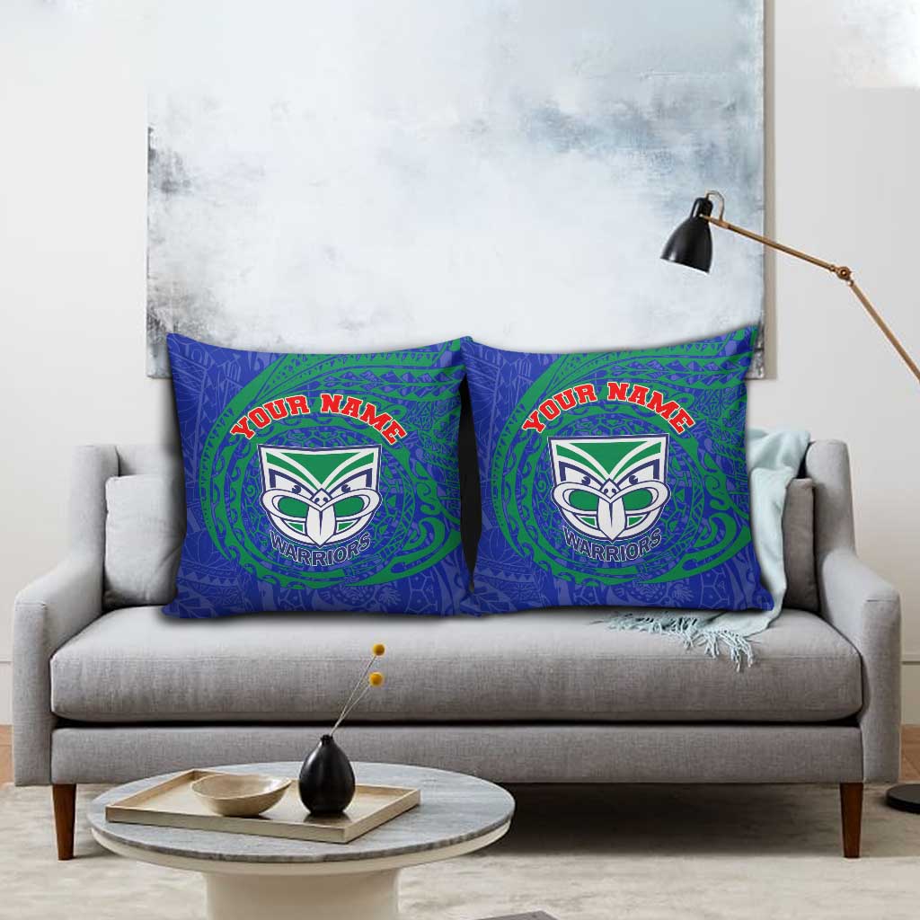 Personalized New Zealand Warriors Pillow Cover Polynesian Tribal Chest and Sleeve Tattoo