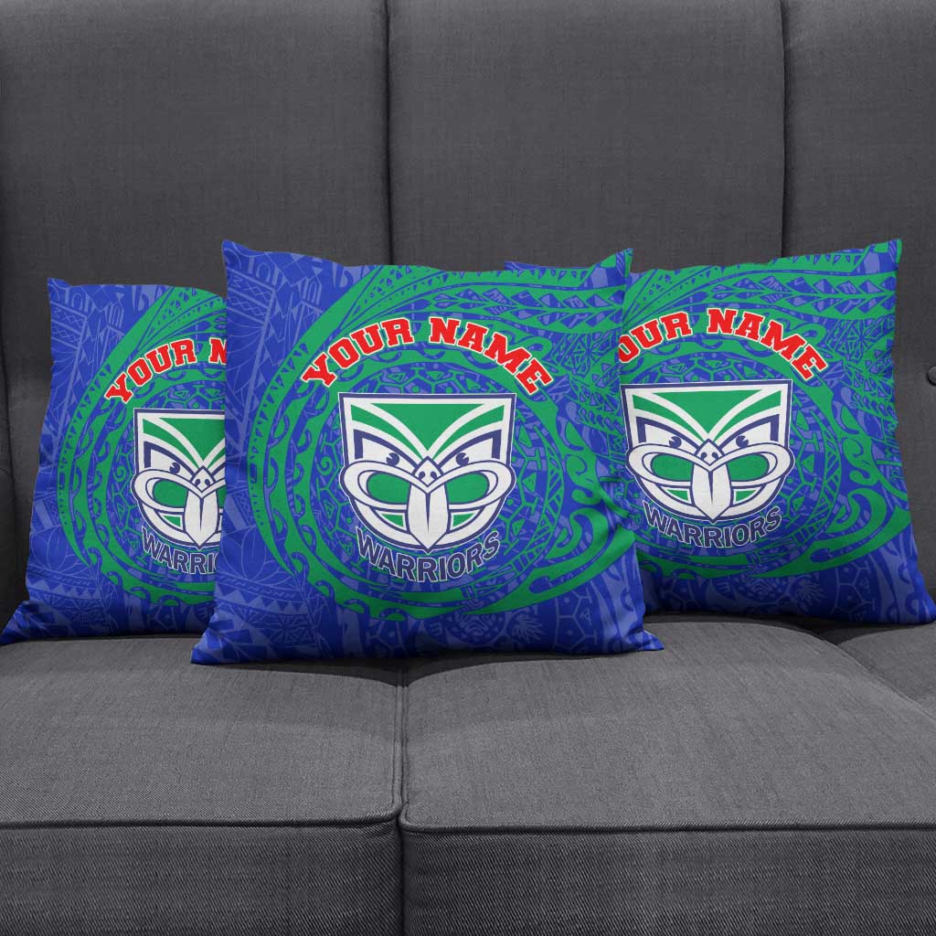 Personalized New Zealand Warriors Pillow Cover Polynesian Tribal Chest and Sleeve Tattoo