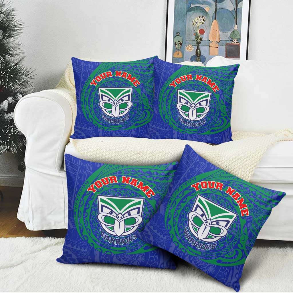 Personalized New Zealand Warriors Pillow Cover Polynesian Tribal Chest and Sleeve Tattoo