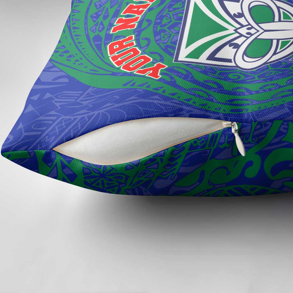 Personalized New Zealand Warriors Pillow Cover Polynesian Tribal Chest and Sleeve Tattoo