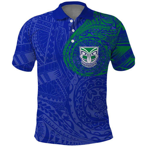 Personalized New Zealand Warriors Polo Shirt Polynesian Tribal Chest and Sleeve Tattoo