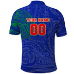 Personalized New Zealand Warriors Polo Shirt Polynesian Tribal Chest and Sleeve Tattoo