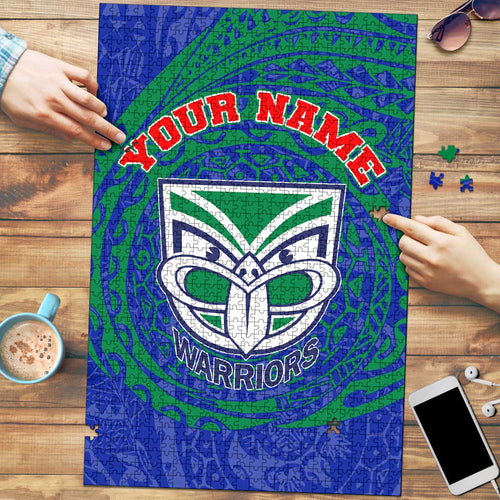 Personalized New Zealand Warriors Puzzle Polynesian Tribal Chest and Sleeve Tattoo