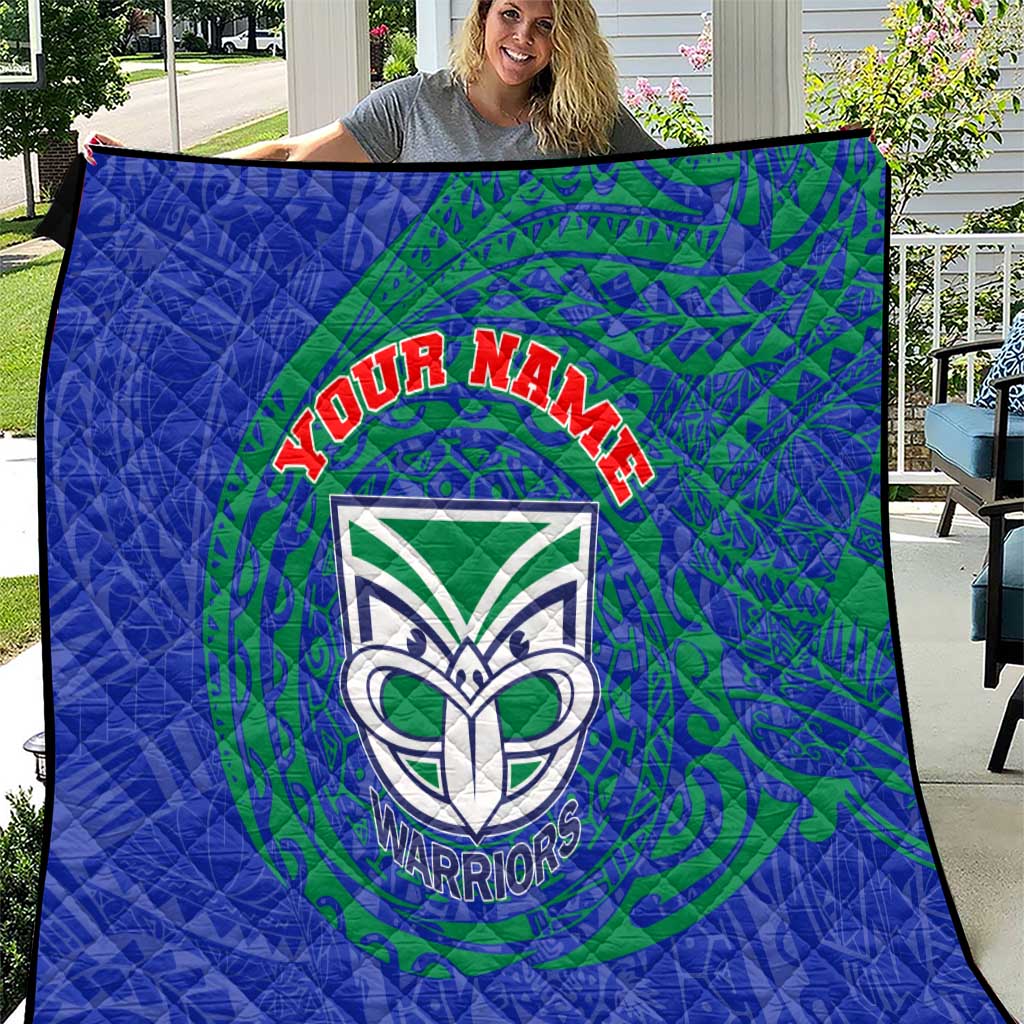 Personalized New Zealand Warriors Quilt Polynesian Tribal Chest and Sleeve Tattoo