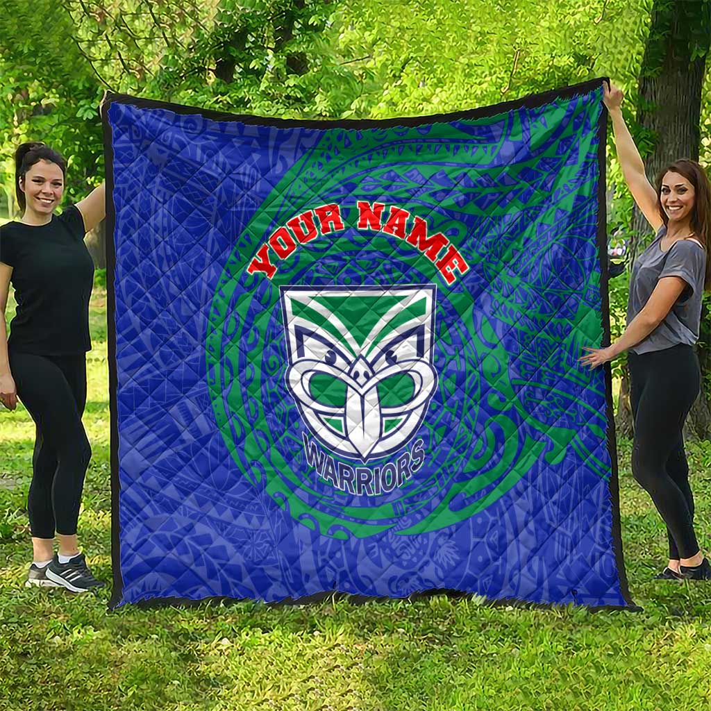 Personalized New Zealand Warriors Quilt Polynesian Tribal Chest and Sleeve Tattoo