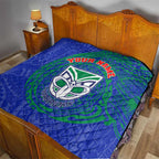 Personalized New Zealand Warriors Quilt Polynesian Tribal Chest and Sleeve Tattoo