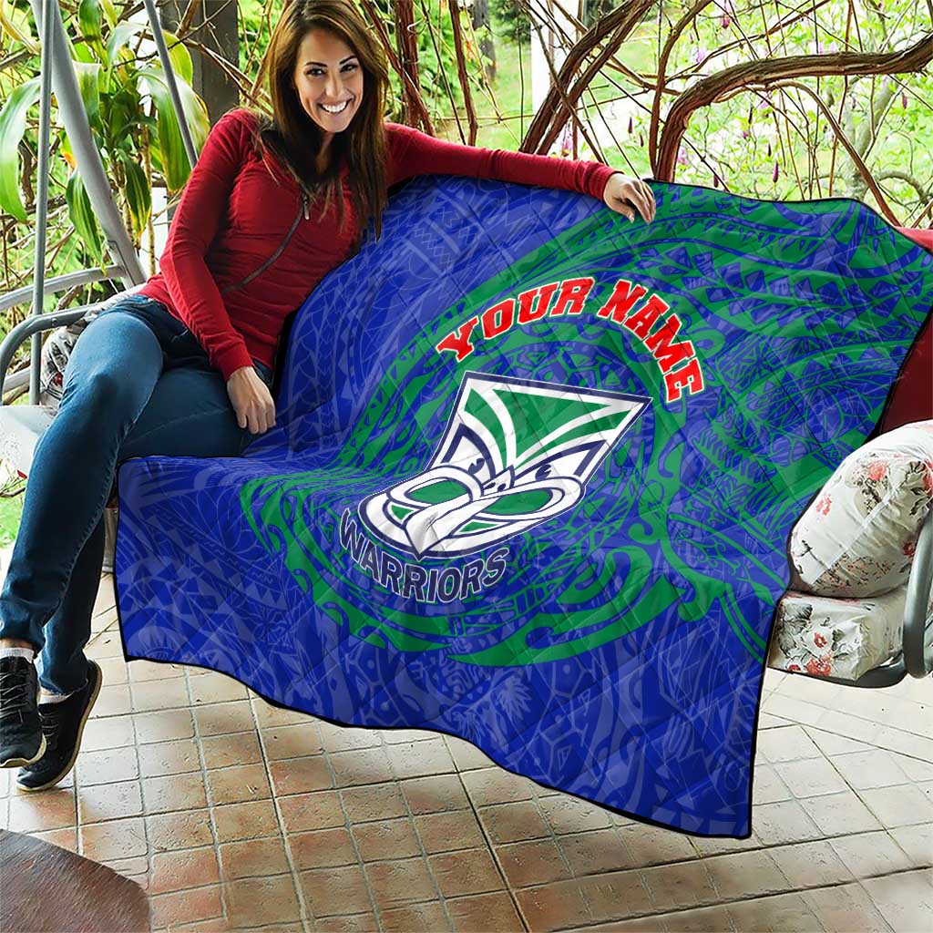 Personalized New Zealand Warriors Quilt Polynesian Tribal Chest and Sleeve Tattoo