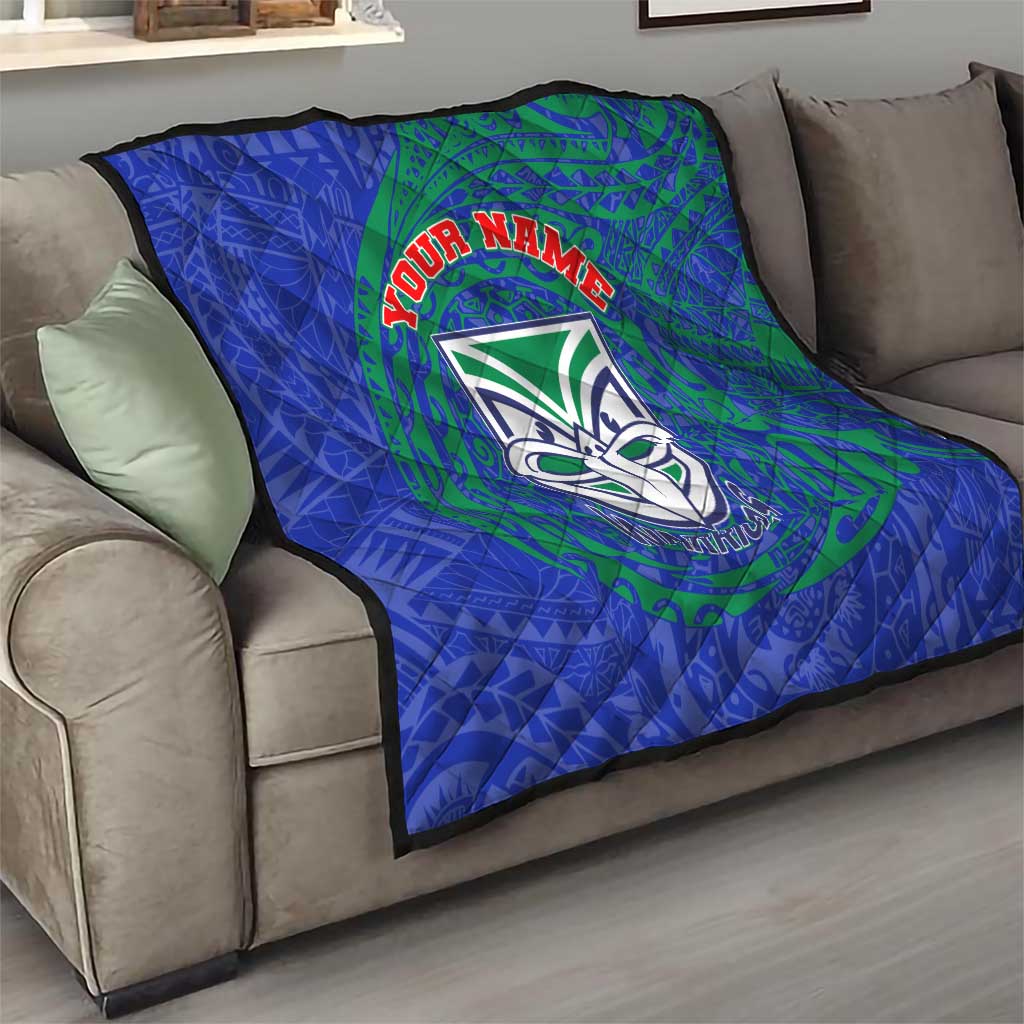 Personalized New Zealand Warriors Quilt Polynesian Tribal Chest and Sleeve Tattoo