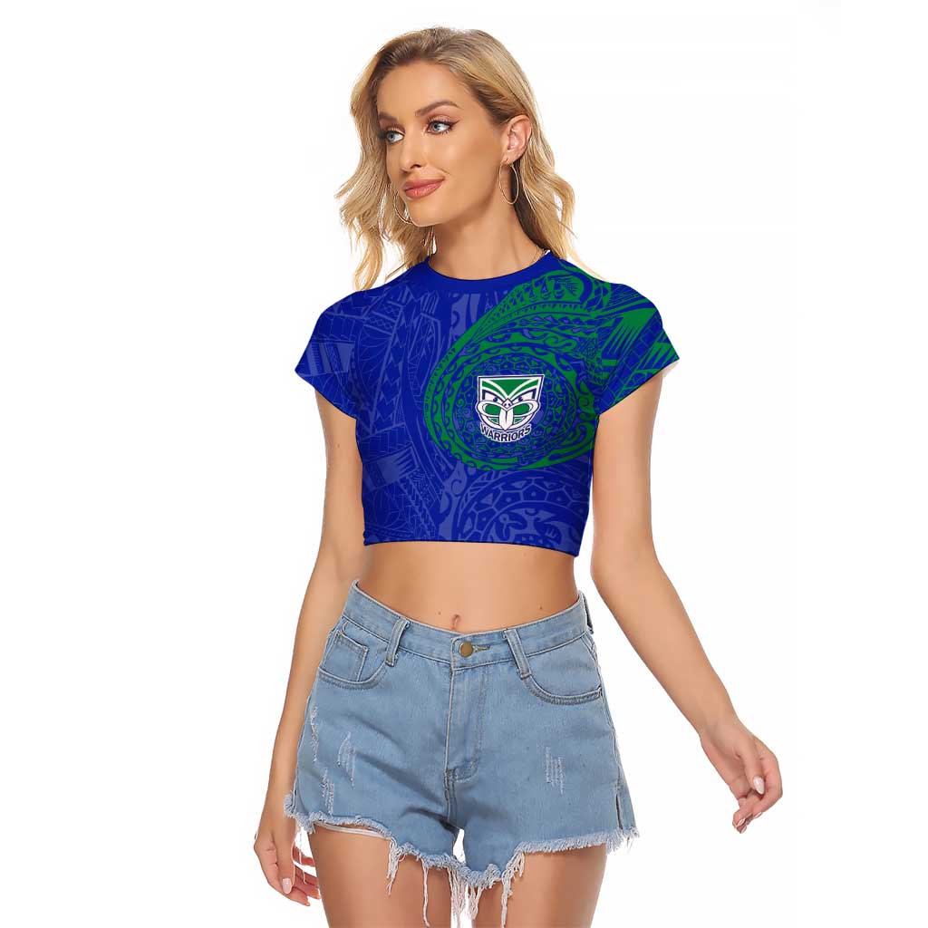 Personalized New Zealand Warriors Raglan Cropped T Shirt Polynesian Tribal Chest and Sleeve Tattoo