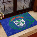 Personalized New Zealand Warriors Rubber Doormat Polynesian Tribal Chest and Sleeve Tattoo