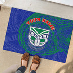 Personalized New Zealand Warriors Rubber Doormat Polynesian Tribal Chest and Sleeve Tattoo