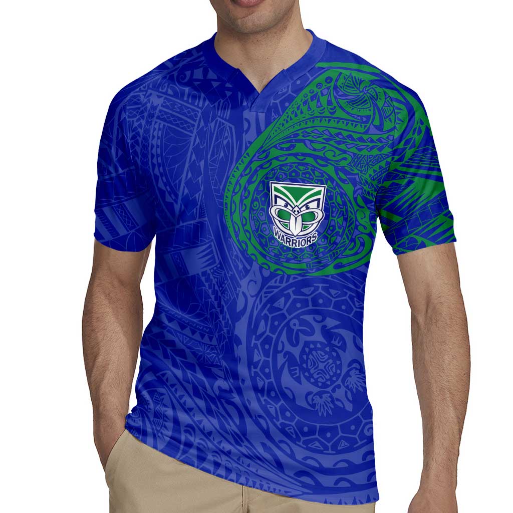 Personalized New Zealand Warriors Rugby Jersey Polynesian Tribal Chest and Sleeve Tattoo