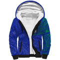 Personalized New Zealand Warriors Sherpa Hoodie Polynesian Tribal Chest and Sleeve Tattoo